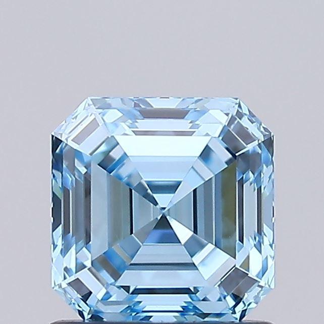 1.02 Ct. Fancy Vivid Blue Asscher Lab Grown Diamond