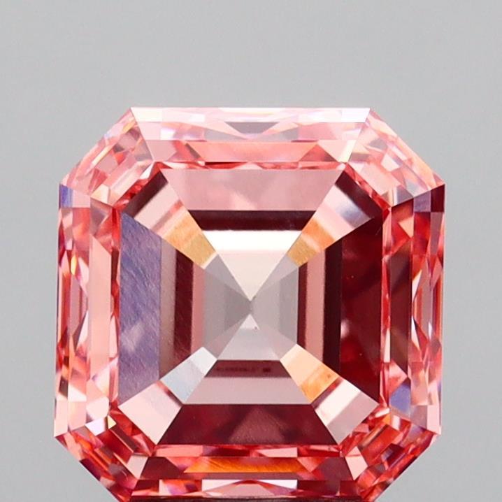 3.09 Ct. Fancy Intense  Pink Asscher Lab Grown Diamond