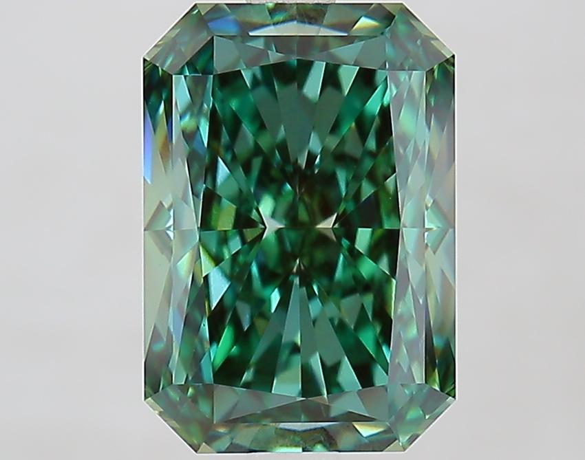 3.55 Ct. Fancy Vivid Green Radiant Lab Grown Diamond