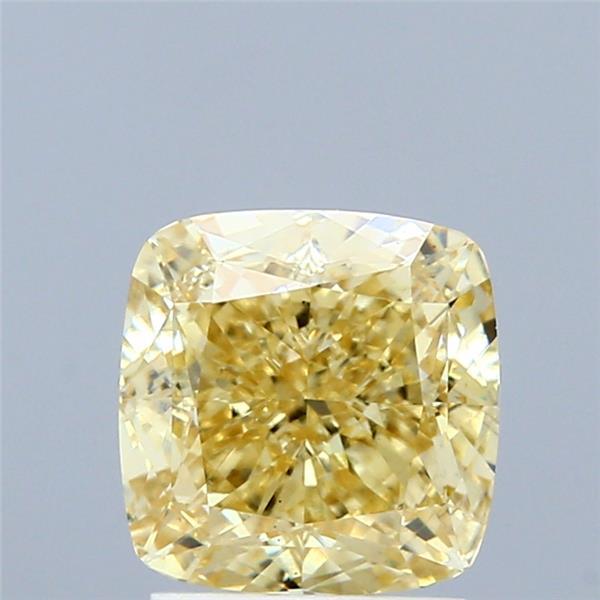 2.22 Ct. Fancy Intense  Yellow Cushion Lab Grown Diamond