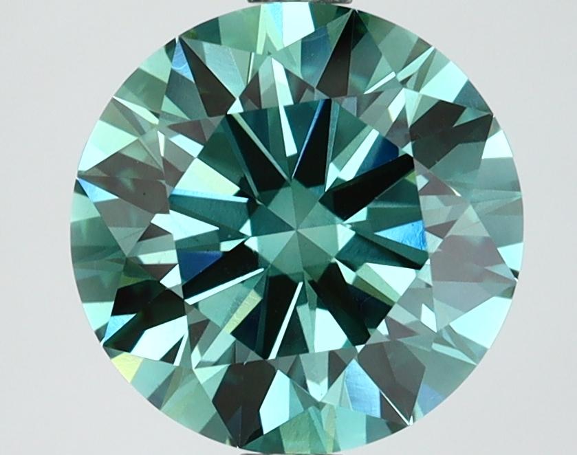 2.67 Ct. Fancy Vivid Bluish Green Round Lab Grown Diamond