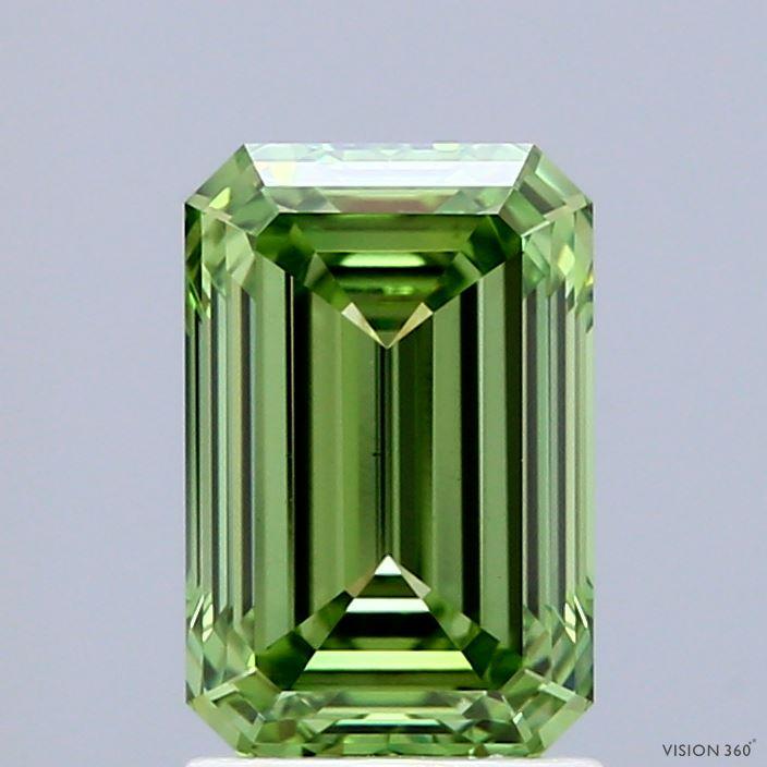 2.01 Ct. Fancy Vivid Green Emerald Lab Grown Diamond