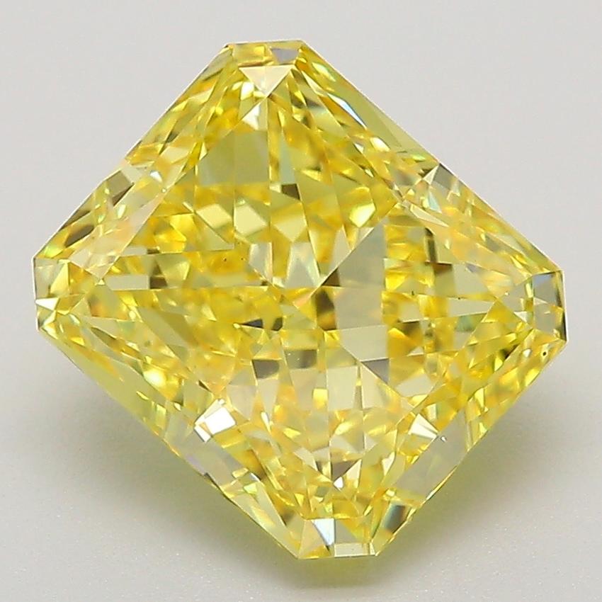 3.52 Ct. Fancy Vivid  Yellow Radiant Lab Grown Diamond