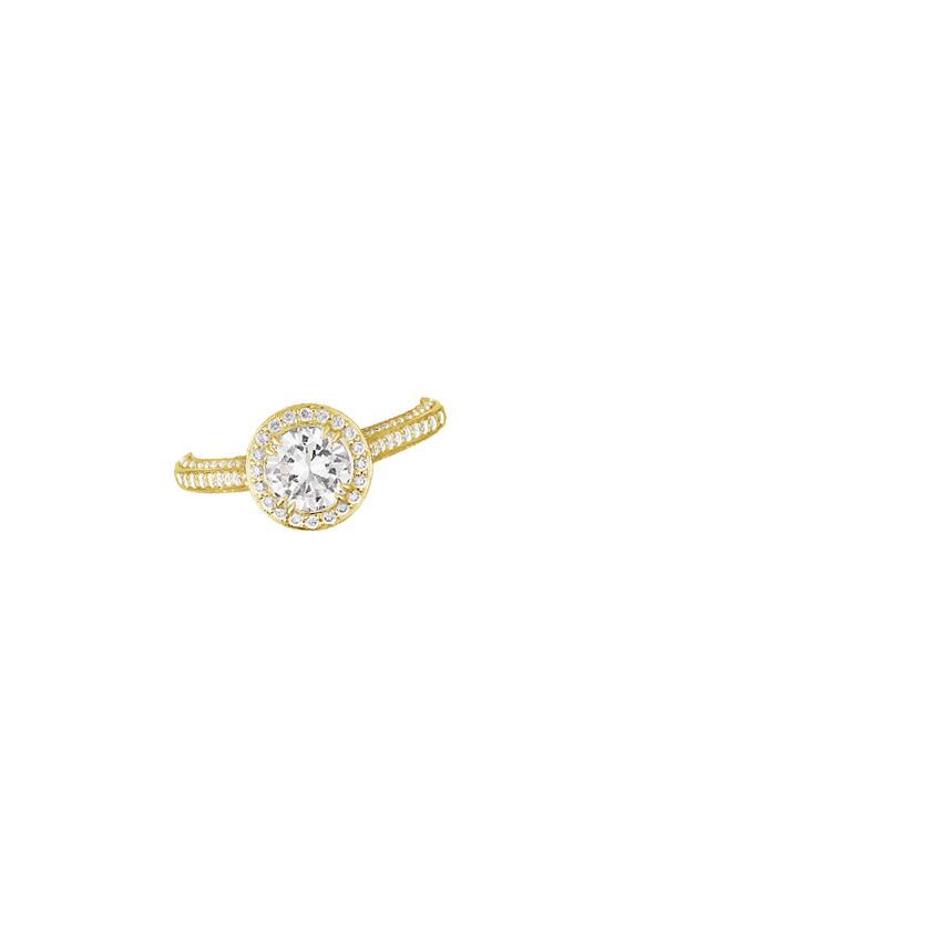 18K Yellow Gold Enchant Halo Diamond Ring