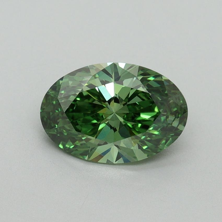 1.28 Ct. Fancy Vivid Green Oval Lab Grown Diamond