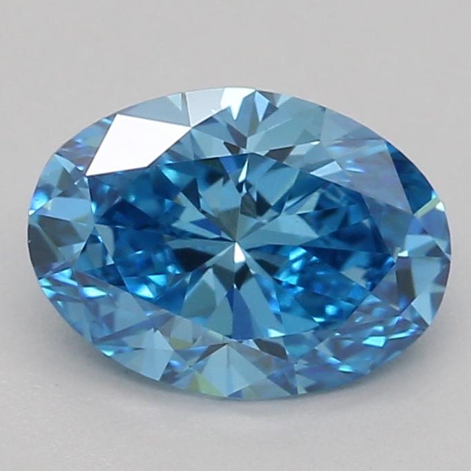 0.71 Ct. Fancy Vivid Blue Oval Lab Grown Diamond