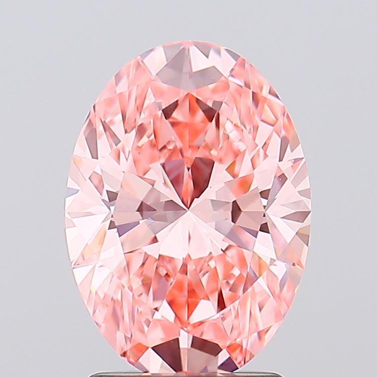 2.05 Ct. Fancy Vivid Pink Oval Lab Grown Diamond