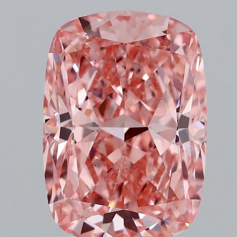 3.04 Ct. Fancy Vivid Pink Cushion Lab Grown Diamond