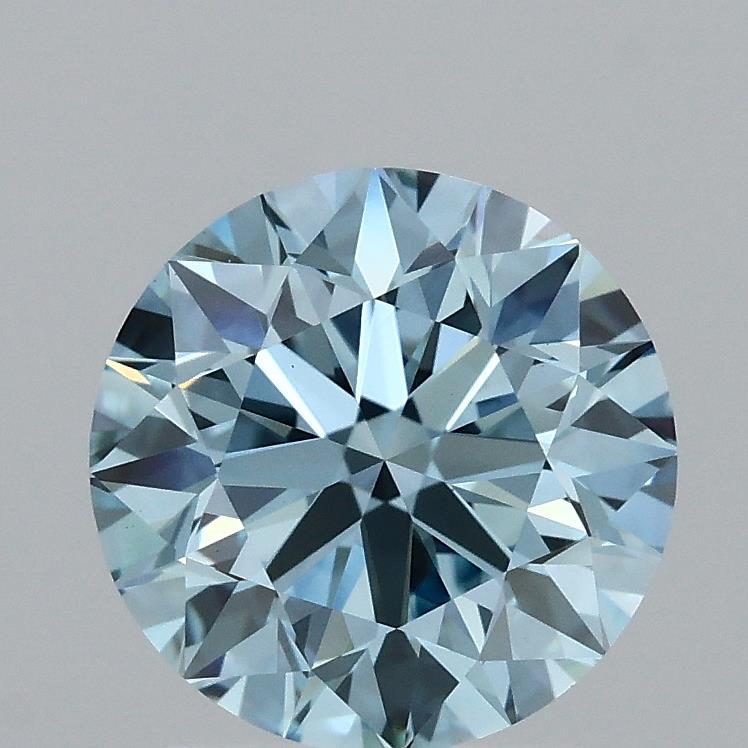 2.03 Ct. Fancy Vivid Blue Round Lab Grown Diamond
