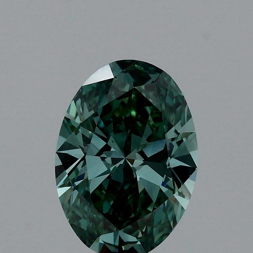 1.00 Ct. Fancy Vivid Green Oval Lab Grown Diamond