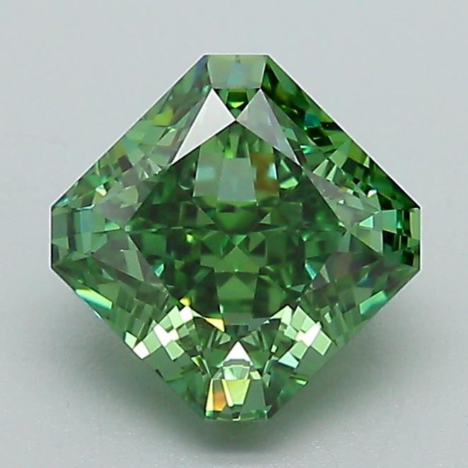 1.58 Ct. Fancy Vivid Green Radiant Lab Grown Diamond