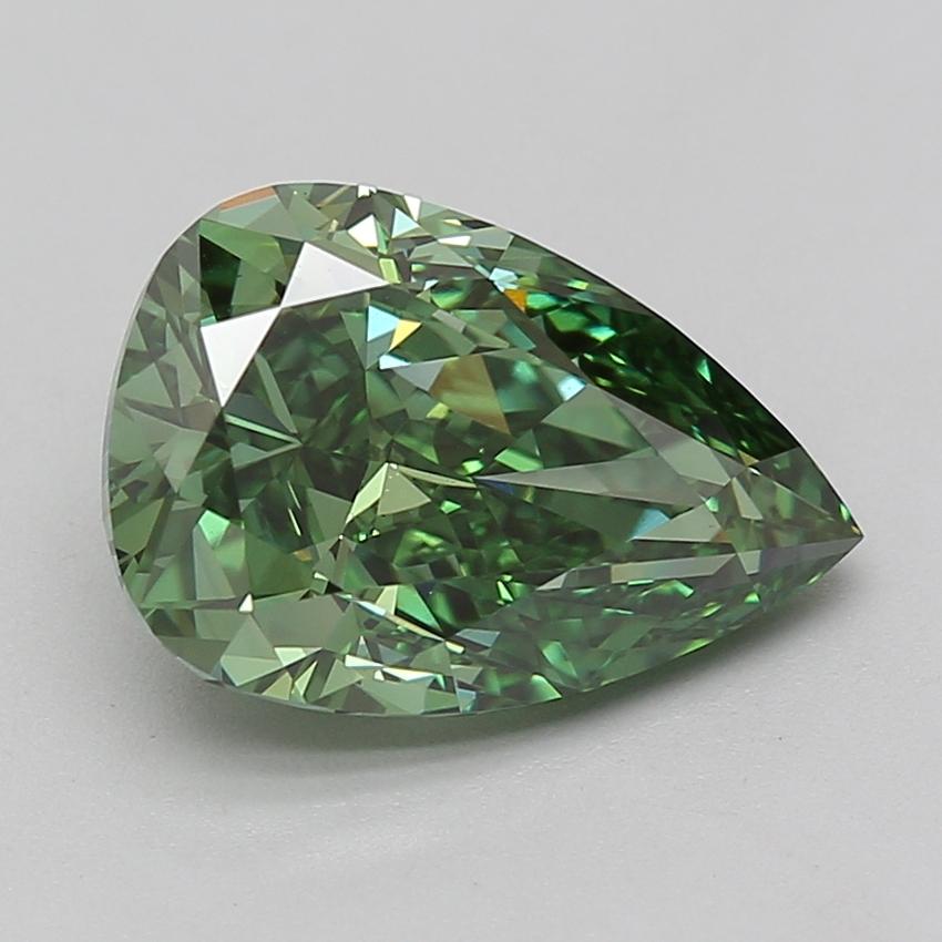 4.56 Ct. Fancy Vivid Green Pear Lab Grown Diamond