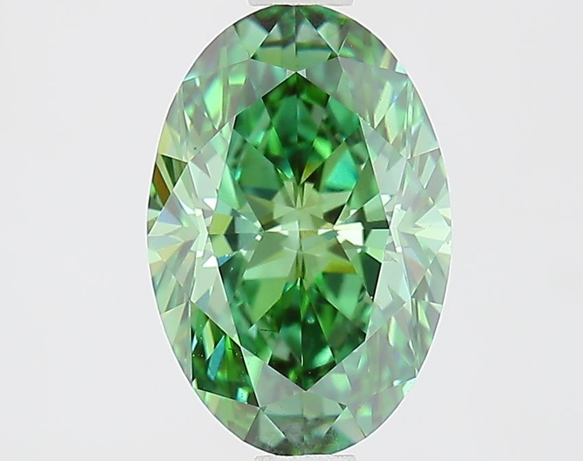 1.58 Ct. Fancy Vivid Green Oval Lab Grown Diamond