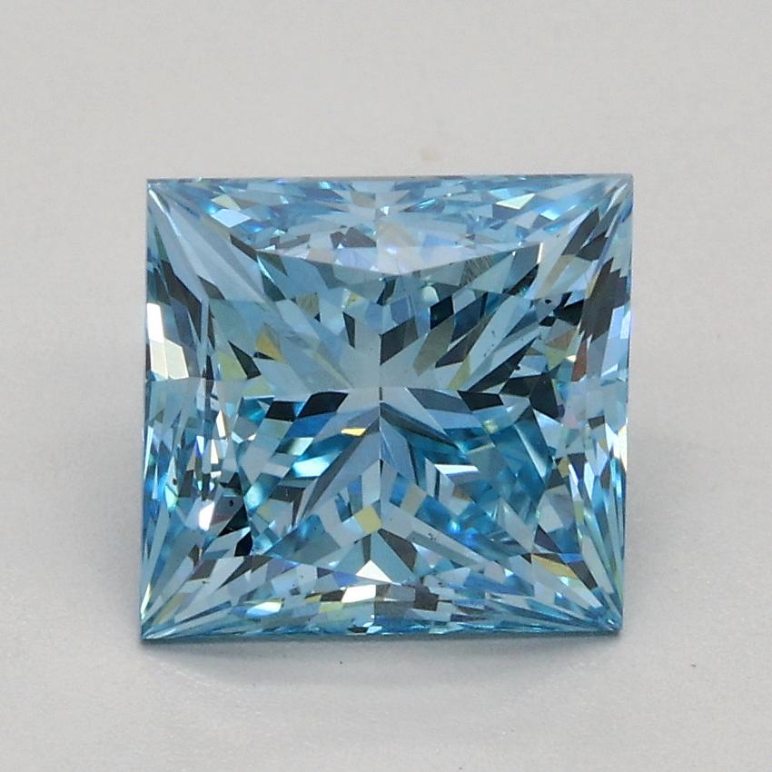 2.00 Ct. Fancy Vivid Blue Princess Lab Grown Diamond