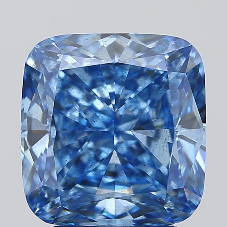 3.00 Ct. Fancy Vivid Blue Cushion Lab Grown Diamond