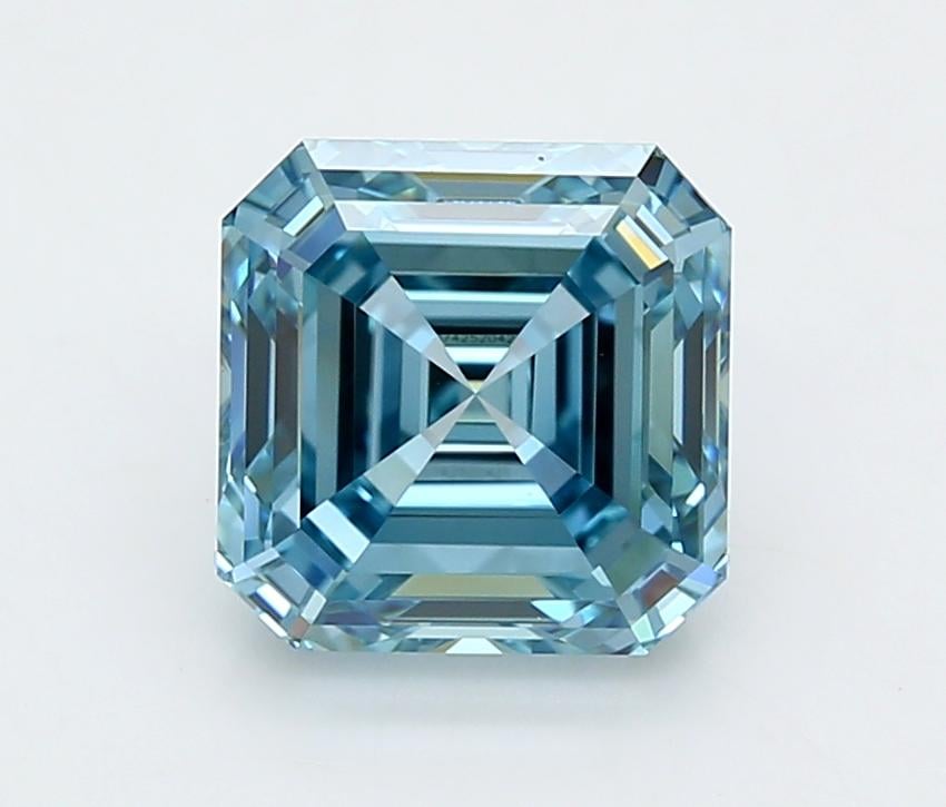 3.01 Ct. Fancy Vivid  Blue Asscher Lab Grown Diamond