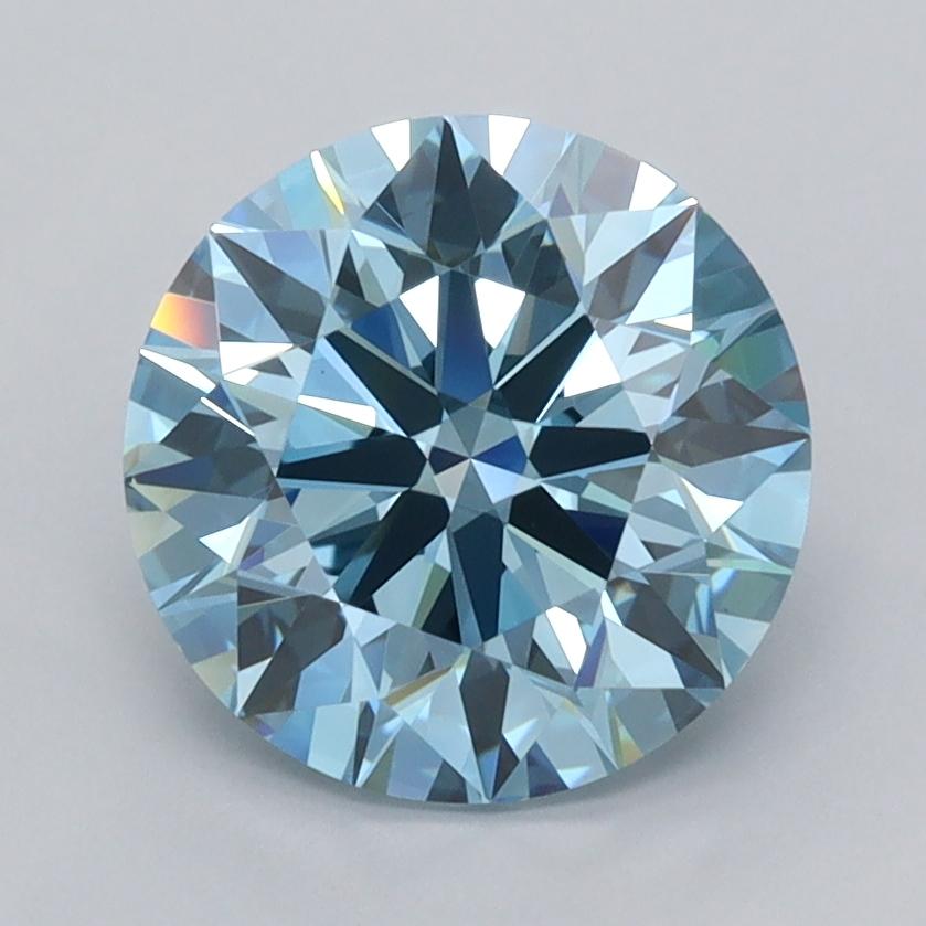 2.47 Ct. Fancy Vivid  Blue Round Lab Grown Diamond