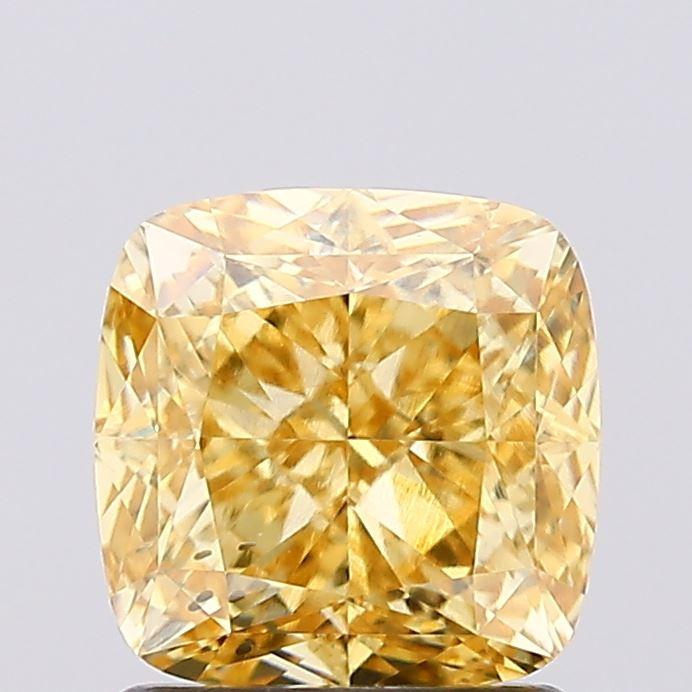 1.50 Ct. Fancy Intense  Yellow Cushion Lab Grown Diamond
