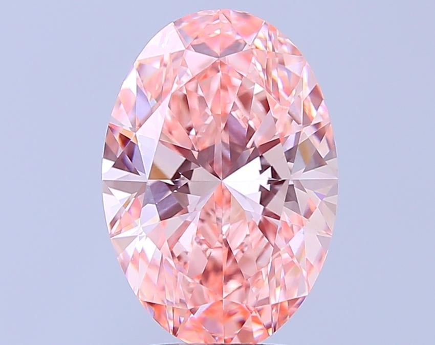 4.02 Ct. Fancy Vivid  Pink Oval Lab Grown Diamond