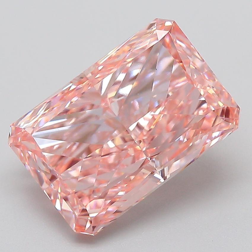 5.03 Ct. Fancy Vivid  Pink Radiant Lab Grown Diamond