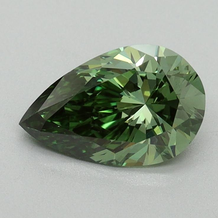 0.92 Ct. Fancy Vivid Green Pear Lab Grown Diamond