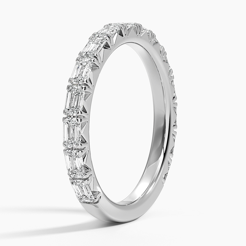 Nathalie Emerald Cut Diamond Ring in 18K White Gold
