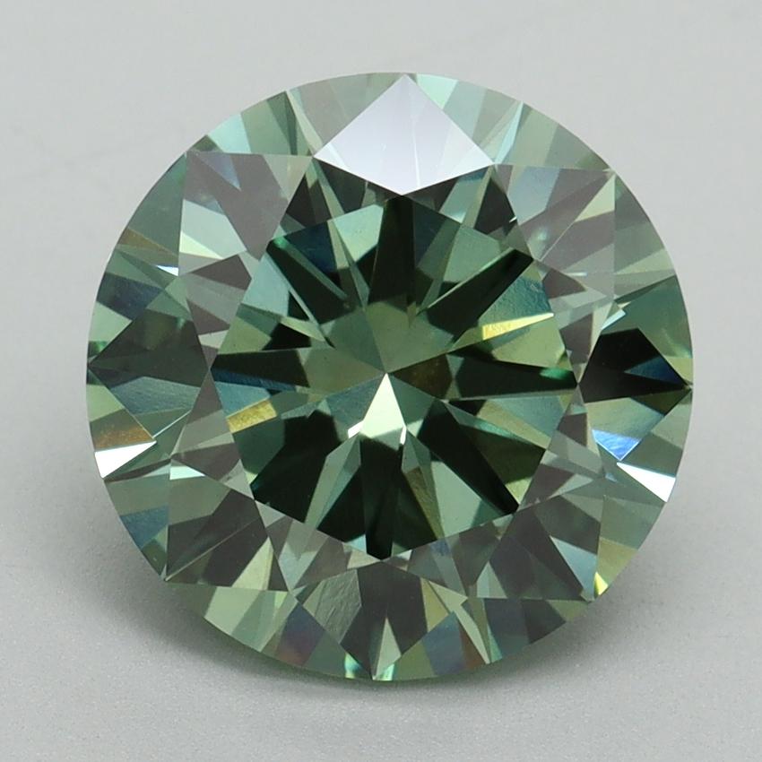 4.01 Ct. Fancy Vivid Green Round Lab Grown Diamond