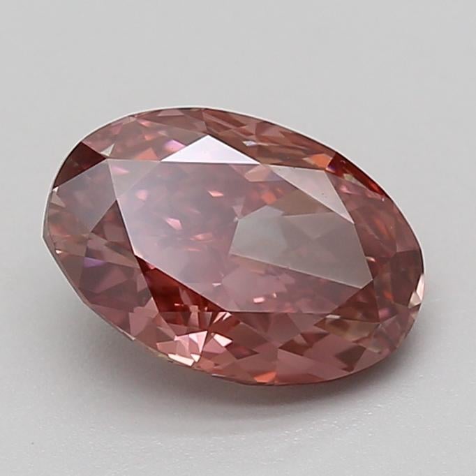 2.09 Ct. Fancy Vivid Brownish Pink Oval Lab Grown Diamond