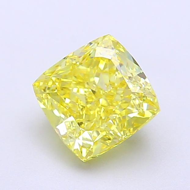 1.35 Ct. Fancy Vivid Yellow Cushion Lab Grown Diamond