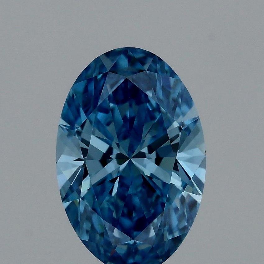 1.03 Ct. Fancy Vivid Blue Oval Lab Grown Diamond