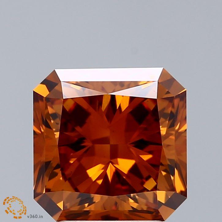 3.12 Ct. Fancy Orange Radiant Lab Grown Diamond