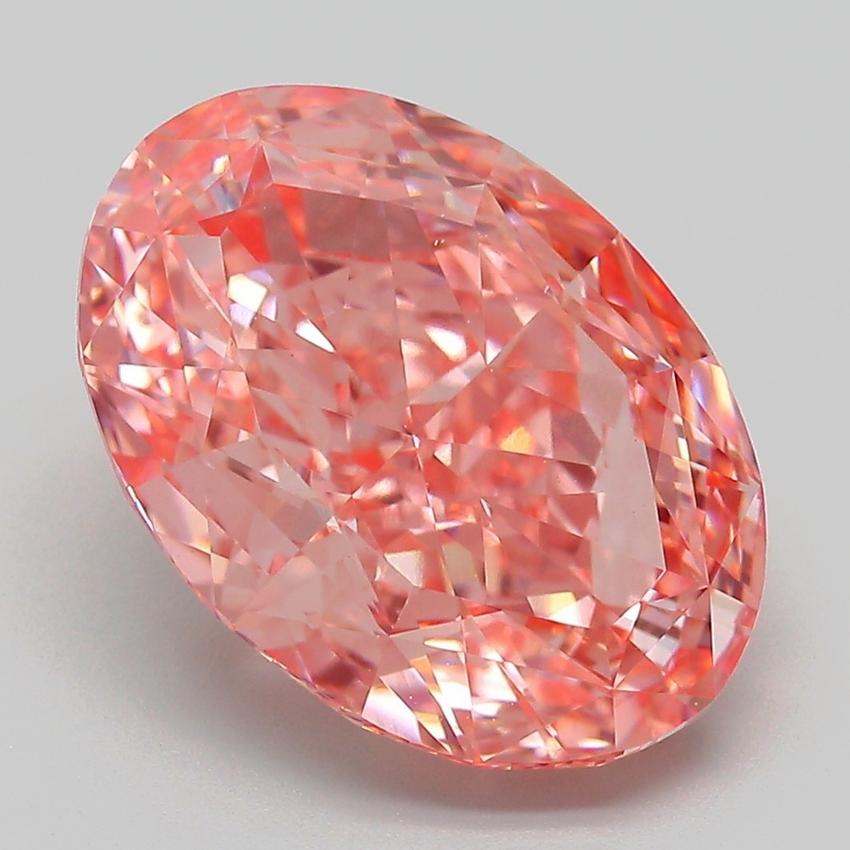 6.33 Ct. Fancy Vivid Pink Oval Lab Grown Diamond