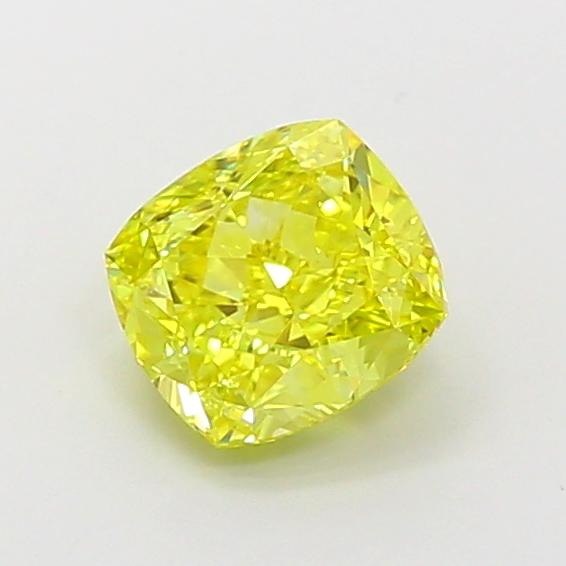 1.52 Ct. Fancy Vivid Yellow Cushion Lab Grown Diamond