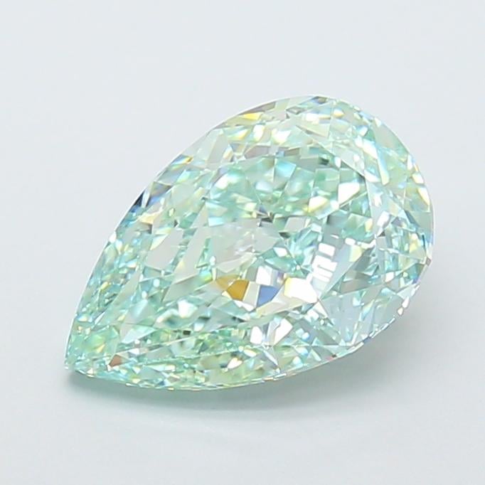 3.01 Ct. Fancy Intense  Green Pear Lab Grown Diamond