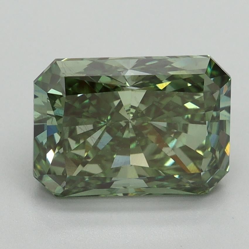 3.16 Ct. Fancy Vivid Pacific Green Radiant Lab Grown Diamond
