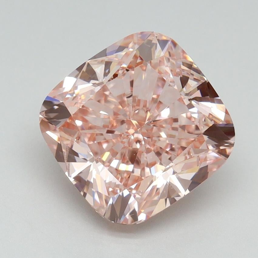 4.51 Ct. Fancy Vivid Pink Cushion Lab Grown Diamond