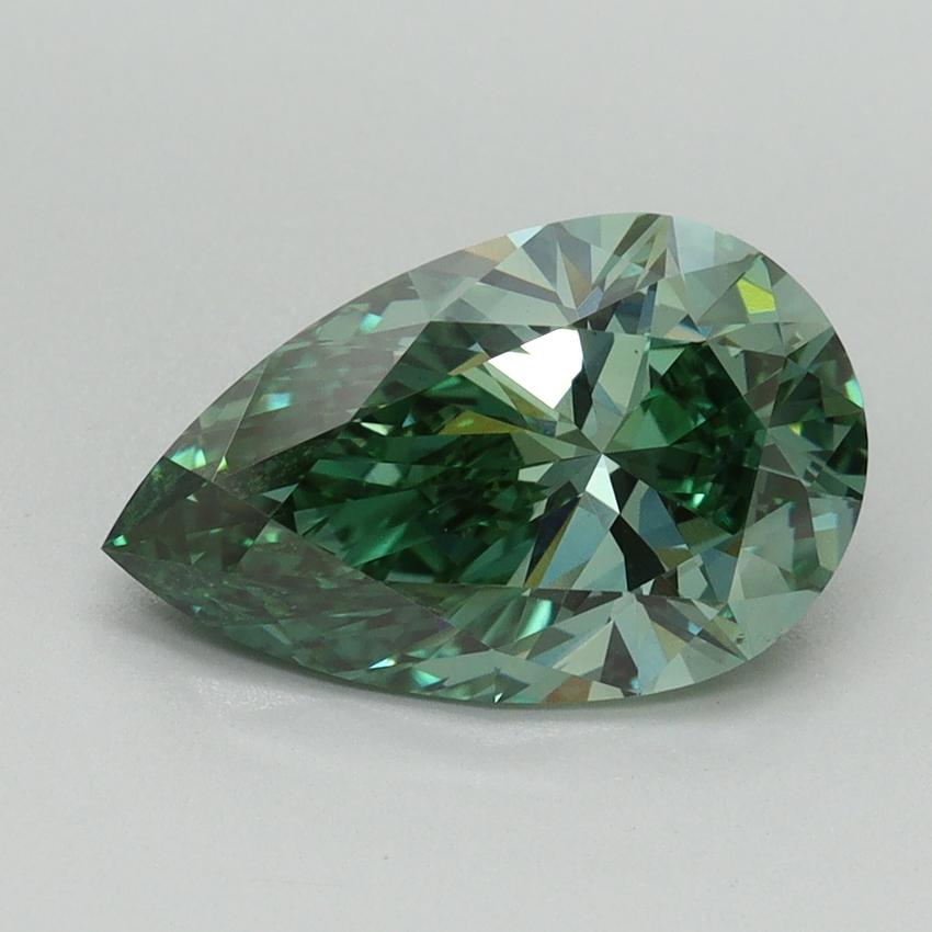 2.50 Ct. Fancy Vivid Green Pear Lab Grown Diamond