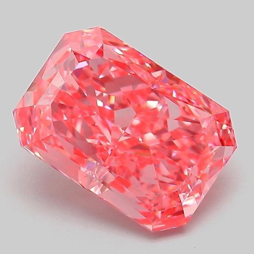 3.06 Ct. Fancy Vivid Pink Radiant Lab Grown Diamond