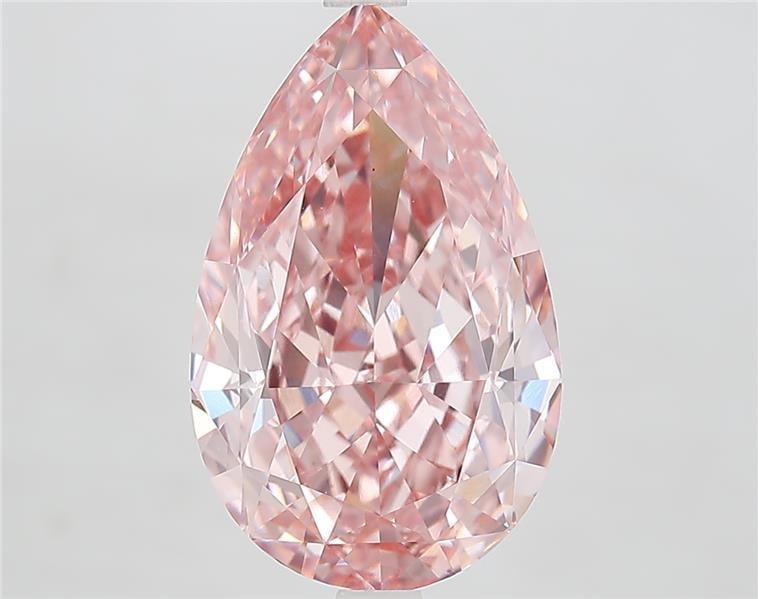 6.11 Ct. Fancy Vivid  Pink Pear Lab Grown Diamond