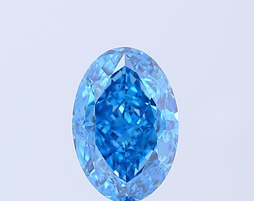 2.35 Ct. Fancy Vivid  Blue Oval Lab Grown Diamond