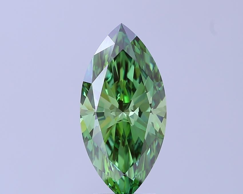 4.05 Ct. Fancy Vivid  Green Marquise Lab Grown Diamond