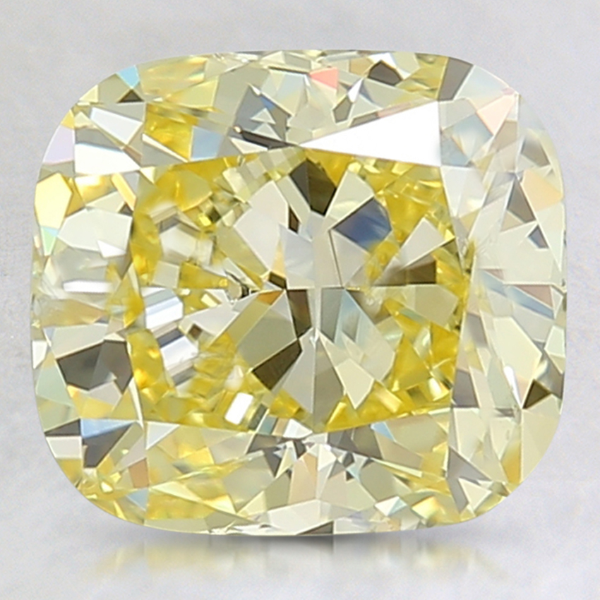 3.04 Ct. Fancy Intense Yellow Cushion Lab Grown Diamond