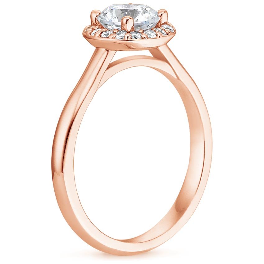 14K Rose Gold Halo Diamond Ring (1/6 ct. tw.), large side view