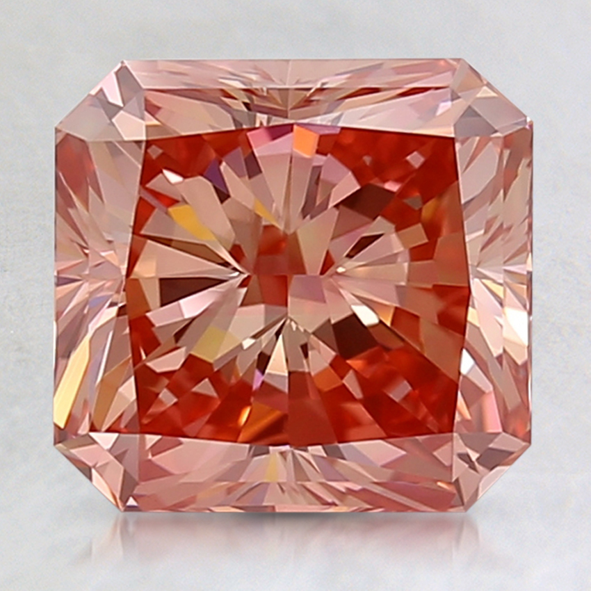 3.00 Ct. Fancy Pinkish Orange Radiant Lab Created Diamond