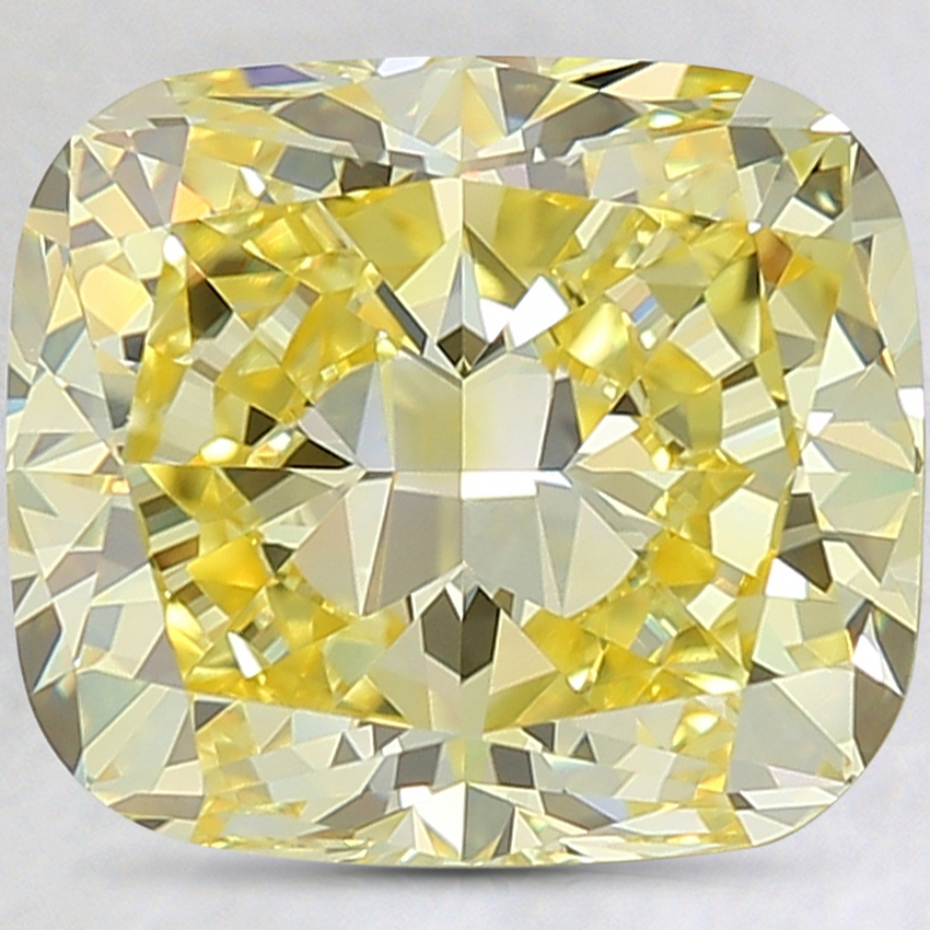 5.27 Ct. Fancy Vivid Yellow Cushion Lab Grown Diamond