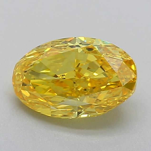 0.73 Ct. Fancy Vivid Yellow Oval Lab Grown Diamond