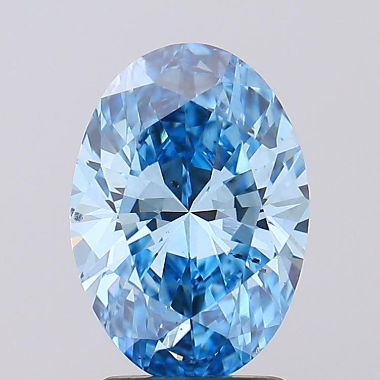 1.95 Ct. Fancy Vivid Blue Oval Lab Grown Diamond