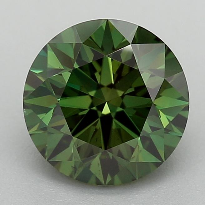 1.08 Ct. Fancy Deep  Green Round Lab Grown Diamond