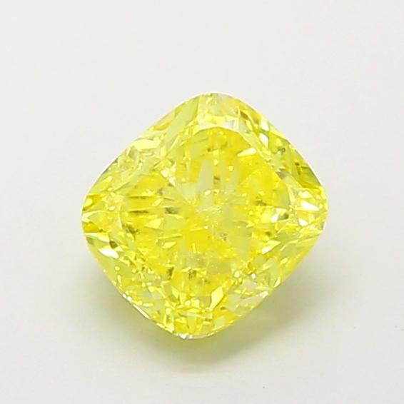 1.34 Ct. Fancy Vivid Yellow Cushion Lab Grown Diamond