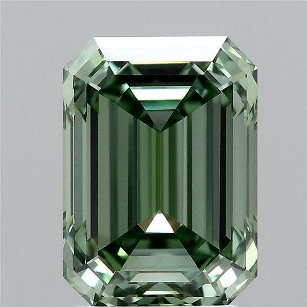 3.07 Ct. Fancy Vivid Green Emerald Lab Grown Diamond